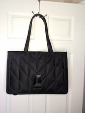 KARL LAGERFELD PARIS Black Large Quilted Tote w/ Zip, Logo & Hang Tag picture