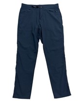 prAna 33x30 Navy Blue Wonderland Rocks Pants Standard Fit Tapered Stretch Mens picture