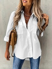 Simple Casual Long Sleeve Shirt With Pocket picture