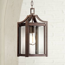 Rockford Rustic Farmhouse Outdoor Hanging Light Fixture Bronze 17