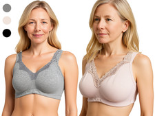 Plus Size Post-Surgery Mastectomy Bra Full Cup Wireless Compression with Pockets picture