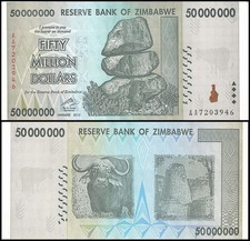 Zimbabwe 50 Million Dollars, 2008, P-79, Used picture