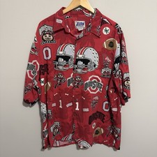 Reyn Spooner Ohio State Buckeyes Hawaiian Button Up Shirt Mens Size 2XL Vintage picture