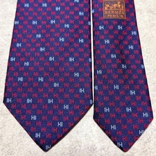 Hermes H Speed Jacquard Silk Tie Unused Classic Pattern 7.1