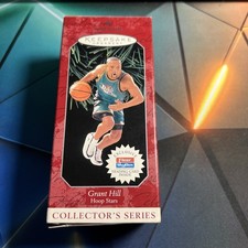☆ NEW GRANT HILL 1998 Hallmark Keepsake Ornament NIB w Fleer Skybox Trading Card picture
