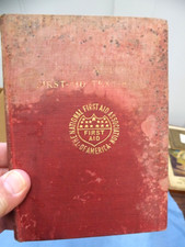 ANTIQUE 1912 CLARA BARTON FIRST AID TEXT BOOK Manual Hartung hb picture