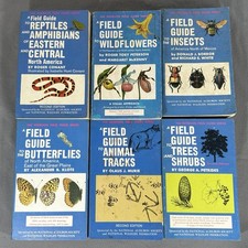 Vintage Peterson Field Guide Lot 6 Nature Books Cabin Decor Insects Trees picture