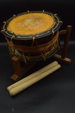 Japanese Taiko Drum 34cm Wooden Stand Stick Set Traditional Percussion Instrumen picture