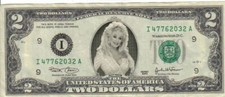 Dolly Parton $2 Dollar bill Mint real picture