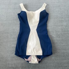 Vintage 60 70 Cole of California Swimsuit Retro Striped Blue One Piece Pin Up picture