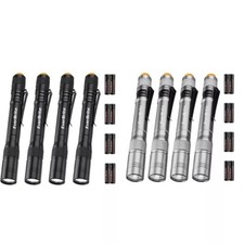 EverBrite Gray/Black LED Pen Light 4PACKS Aluminum Lightweigt Pocket Flashlights picture