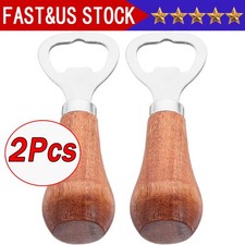 1/2Pcs Beer Bottle Opener Bartender Bar Wooden Handle Beer Soda Bottle Opener picture