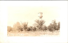 RPPC, Mabton WA Washington  CITY PARK & WATER TOWER Yakima Co ca1940's Postcard picture