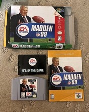 🚨🔥Vintage Madden NFL 99 Nintendo 64 1998) N64 w/Manual Complete In Box picture