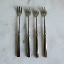 Vintage Oneida USA Stainless Steel Cocktail/Seafood Forks Silver Set of 4 picture