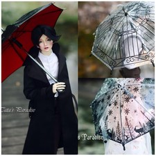 1/3 Dollmore Classic Umbrella Black Outside Red Inside for Uncle BJD Doll picture