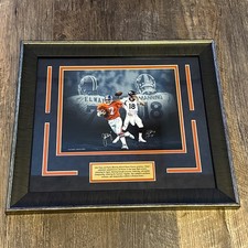 John Elway Peyton Mannning Denver Broncos QB Legends Art Photo Picture Frame picture