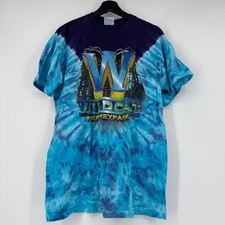 Vintage Hersheypark Wildcat Roller Coaster  Large Tie Dye T-Shirt Blue Purple picture