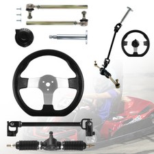 Front Steering Wheel Tie Rod Rack Pinion Assembly Kit For ATV Go Kart Cart picture