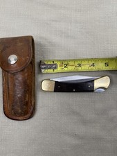 Vintage Klein Sportsman Folding Knife 44137 with Leather Belt Sheath picture