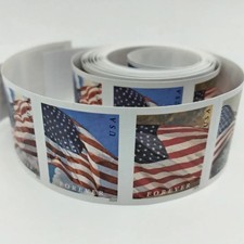 Discounted Rolls Of 100 2024 U.S. Flag First Class US Postage Stamps picture