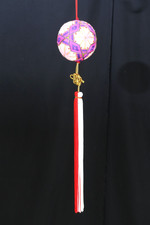 Vintage Japanese Yanagawa Sagemon Temari Ball Hanging Ornament Silk Mobile 60cm picture