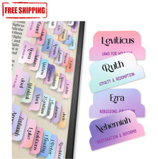 90 Christian Bible Tabs for Women, Teens & Kids - Rainbow | Quality Adhesive picture