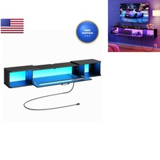 HOOBRO Floating TV Stand LED Light Power Outlet TVs Up 65, Wall Mounted TV picture
