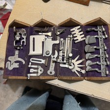 Very Rare Singer Sewing Machine Tool Set in Wooden Puzzle Box Patented 1889 picture