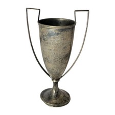 Antique Silver Plated Sportmanship Football Hitchcock Academy 1915 Trophy Winner picture