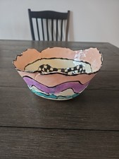 Vintage 1988 Linda Babat Studio Art Pottery Bowl 9