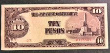 PHILIPPINES  JAPANESE OCCUPATION  WWII  1943  10 PESOS  P-111  Grade UNC. picture