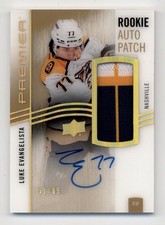 2023-24 Upper Deck Premier Acetate Rookie Gold Luke Evangelista Auto Patch 51/65 picture