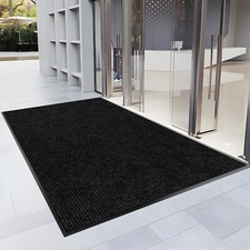 Entrance Mat Indoor Outdoor Heavy Duty Commercial Front Door Mats Carpet Black picture