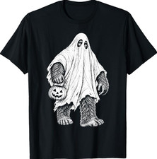 Bigfoot Ghost Halloween Pumpkin Costume Funny Sasquatch T-Shirt picture