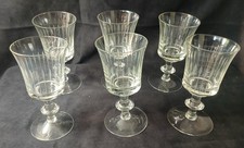 VINTAGE ETCHED WINE GLASSES - SET OF SIX picture