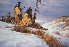 Howard Terpning  Artist Proof 27/50  Signals In The Wind  27x19 picture