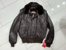 Schott NYC Brown A2 Naked Cowhide G1 Leather Flight Jacket Sz 44 184SM A G2U picture