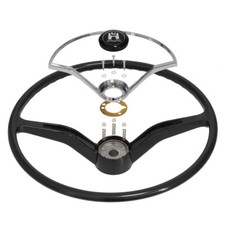 Black Steering Wheel with Horn Button Ring For 1962-1971 Volkswagen Models picture