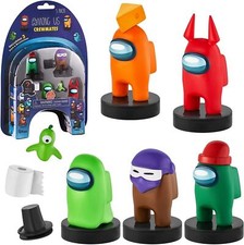 Among Us Crewmates Stampers 5pk Fortegreen Lime Brown Orange Game Figure Set picture