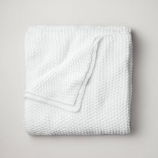 King Chunky Knit Bed Blanket White - Casaluna: Acrylic Sweater Knit Machine picture