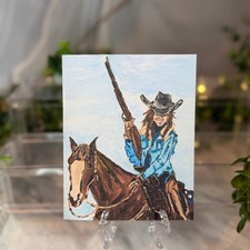 Cowgirl Horse Western Art Greeting Cards Set of 5 Blank Inside picture