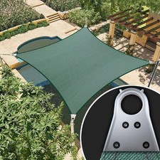 Amgo 16' x 16' Green Rectangle Super Ring Sun Shade Sail UPF50+ AGSRR Canopy picture