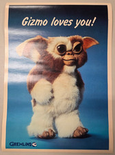 RARE 1983 Original Gremlins Gizmo Loves You Movie Poster Warner Bros 14x19.5 A++ picture