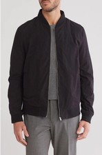 NEW AllSaints Nova Black Ramskull Logo Bomber Jacket Sz S NWT $289 picture
