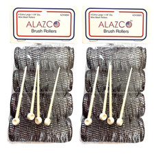 8 Pc Vintage Style Hair Rollers Xlarge BRUSH ROLLERS & 8 PINS (8 XL Rollers) picture