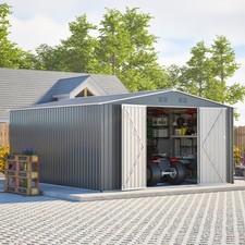 12'x14' Metal Outdoor Storage Shed Heavy Duty Large Garden Tool Shed w/Floor Kit picture