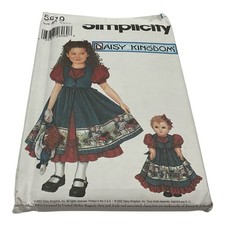 Daisy Kingdom Pattern 5819 Simplicity Girls Dress VTG Uncut Size AA 3,4,5,6 picture