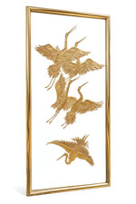 Vintage 1982 Reliable Mfg Hollywood Regency Gold Crane Mirror 49.5
