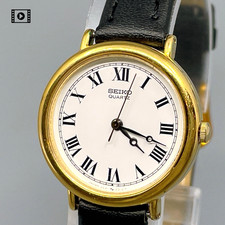 Seiko Qz 2C21-0070 Gold 25mm Roman Ladies Watch Vintage1986 [N.Mint]  US Stock picture